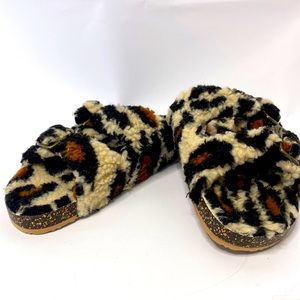 Furry faux birkenstock